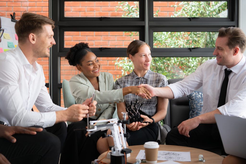 Group of diverse business people working together in the office,